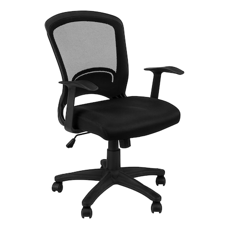 MONARCH SPECIALTIES Office Chair, Adjustable Height, Swivel, Ergonomic, Armrests, Computer Desk, Work, Metal, Black I 7265